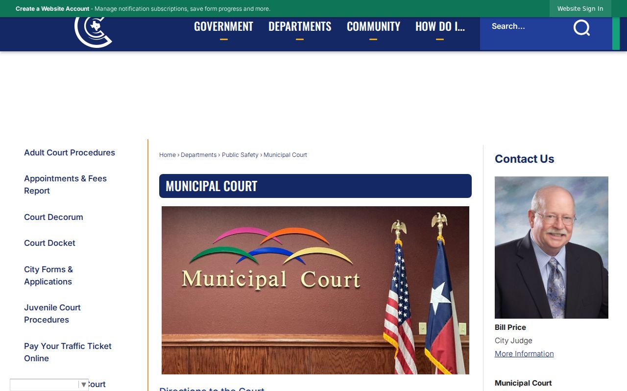 Copperas Cove criminal records Municipal Court information page