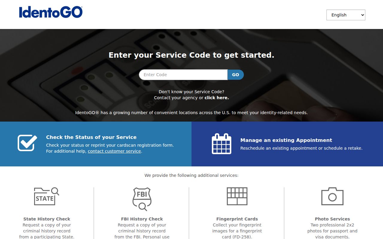 Texas FAST IdentoGO fingerprint appointment portal
