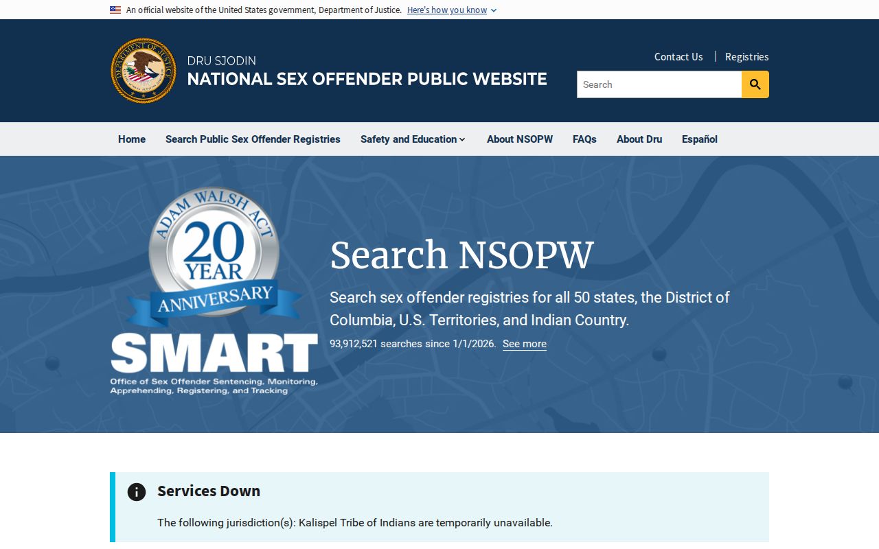 National search layer for Coryell County sex offender registry research